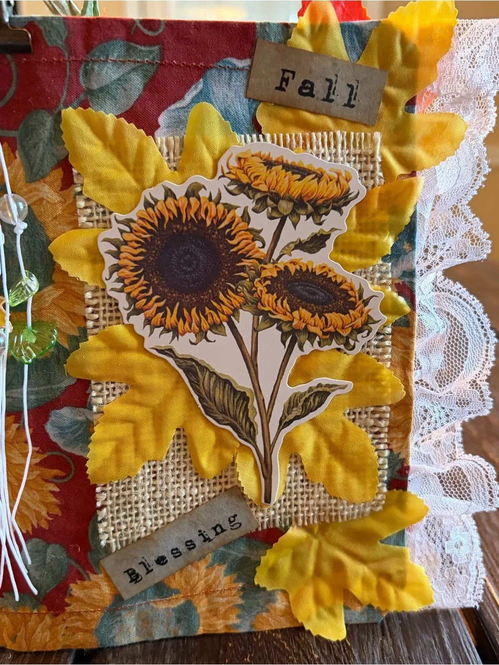 Fall Autumn Junk Journal Sunflower Thanksgiving Leaves Softcover Decorated 3 Sig